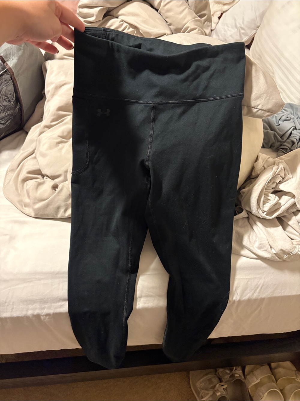 Under Armour Black Cropped High-Waist Leggings